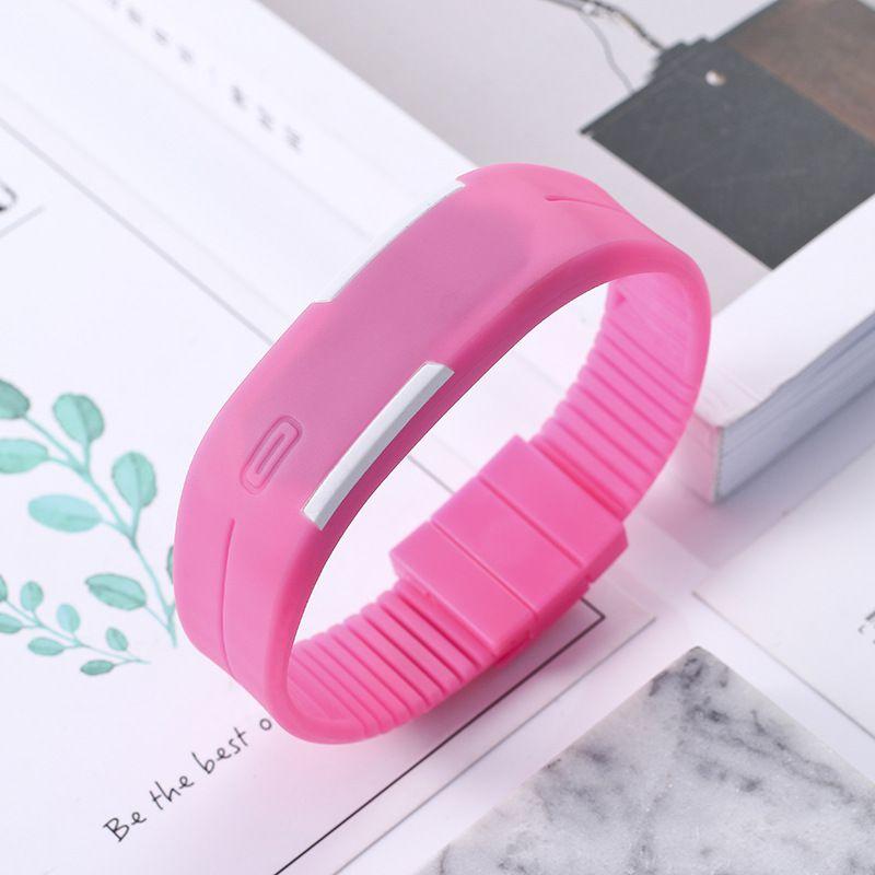 

Digital Kids Fashion Led Sports Casual Silicone Bracelet Wrist Watch Adjustable Pink