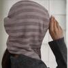 Women's Two-tone Striped Hooded Winter Hat