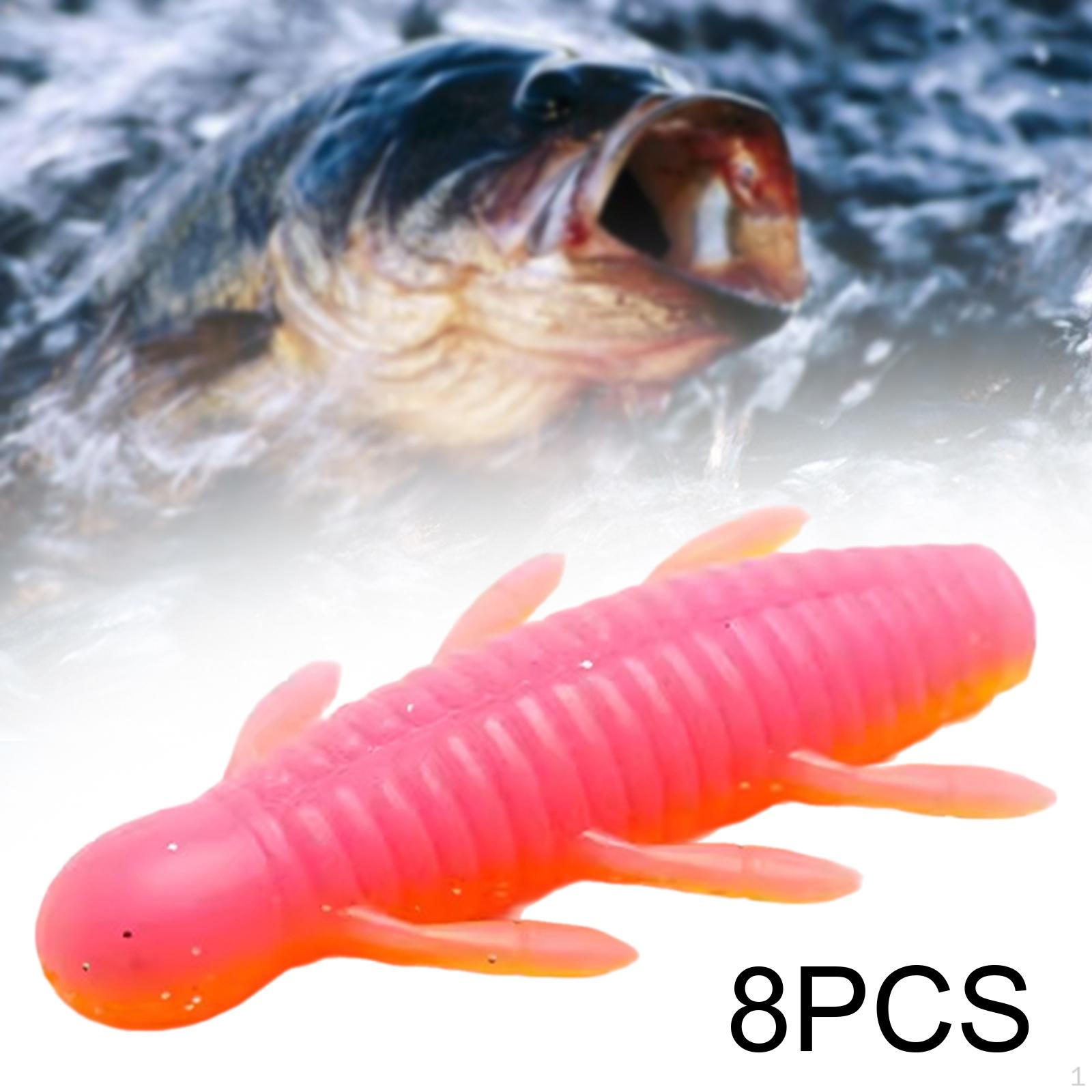 

8Pcs Soft Fishing Lures Accessories Saltwater Lifelike Gear Vivid Simulation Artificial розовый