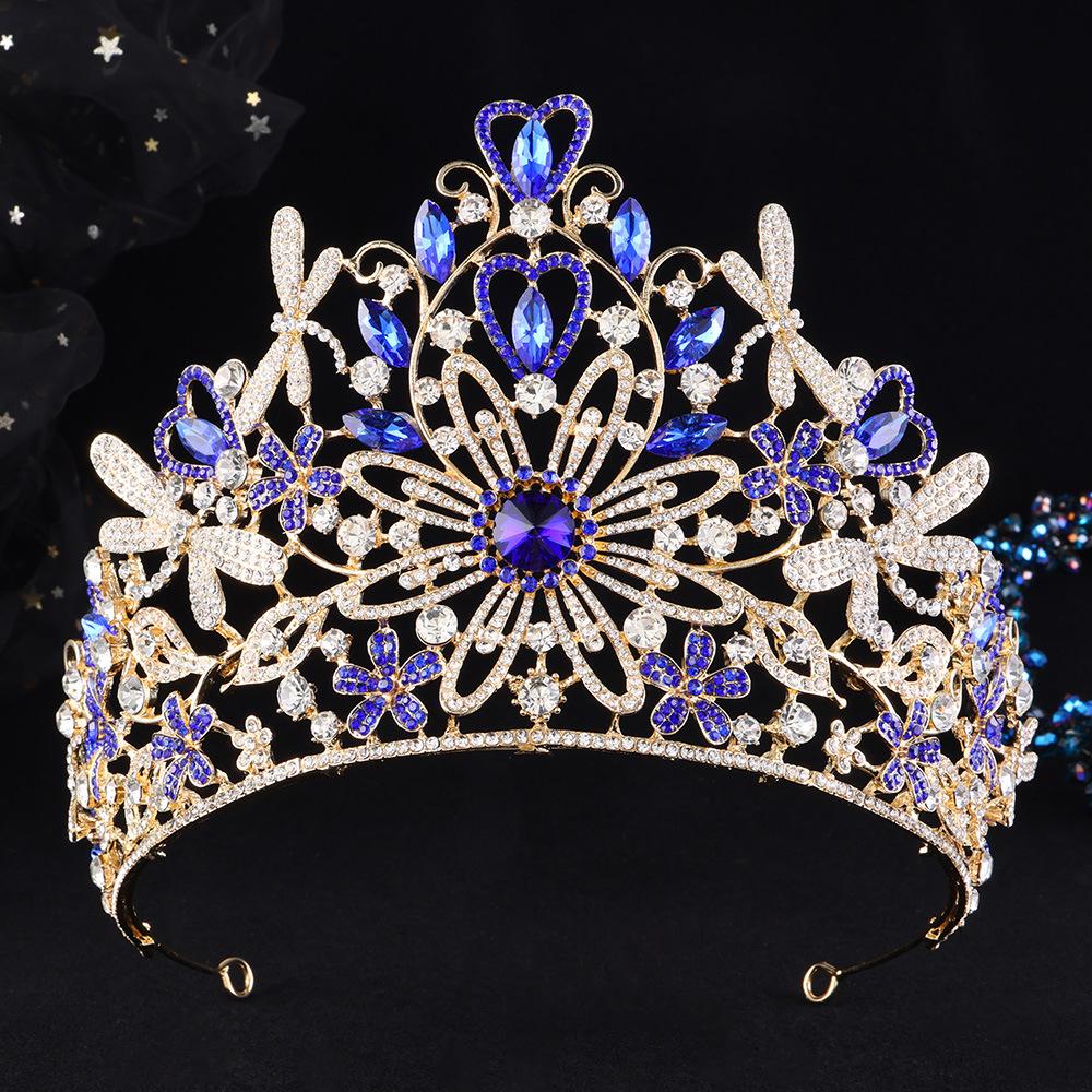 

DIEZI Vintage Baroque Luxury AB Rhinestone Crystal Tiara For Women Men Wedding Party Elegant Bridal Bride Crown Hair Accessories