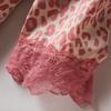 Sommer neue sexy Nachthemd rosa Leopardenmuster Nachthemd dünne Pyjamas Eis Seide Damen Loungewear kann draußen getragen werden