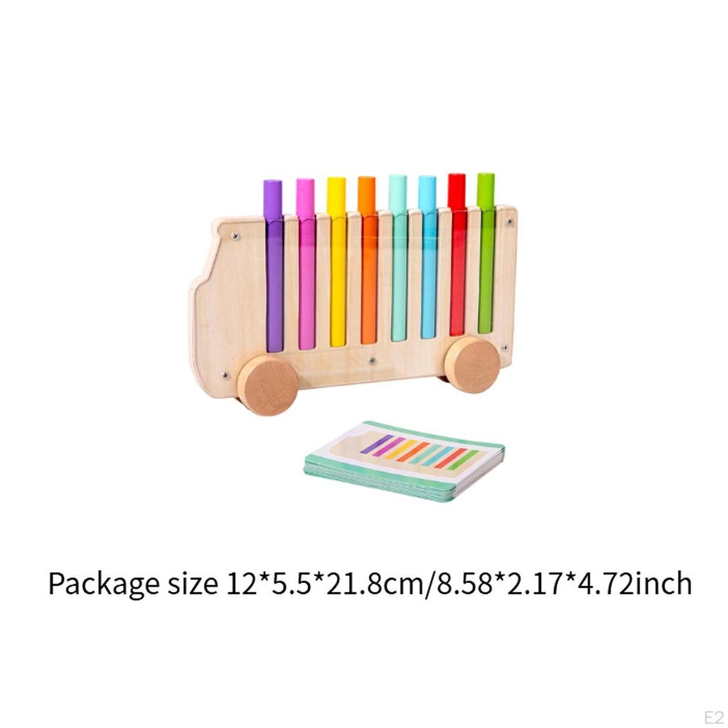 Wooden Bus Stick-insert Game Fine Motor Skills Gift Math Learning Toys Flexible Matching Puzzle