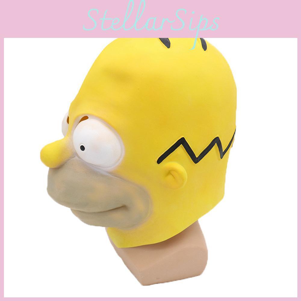 Halloween Maske Simpsons Latex Kostüm Kopfbedeckung Für Cosplay Und Themenveranstaltungen
