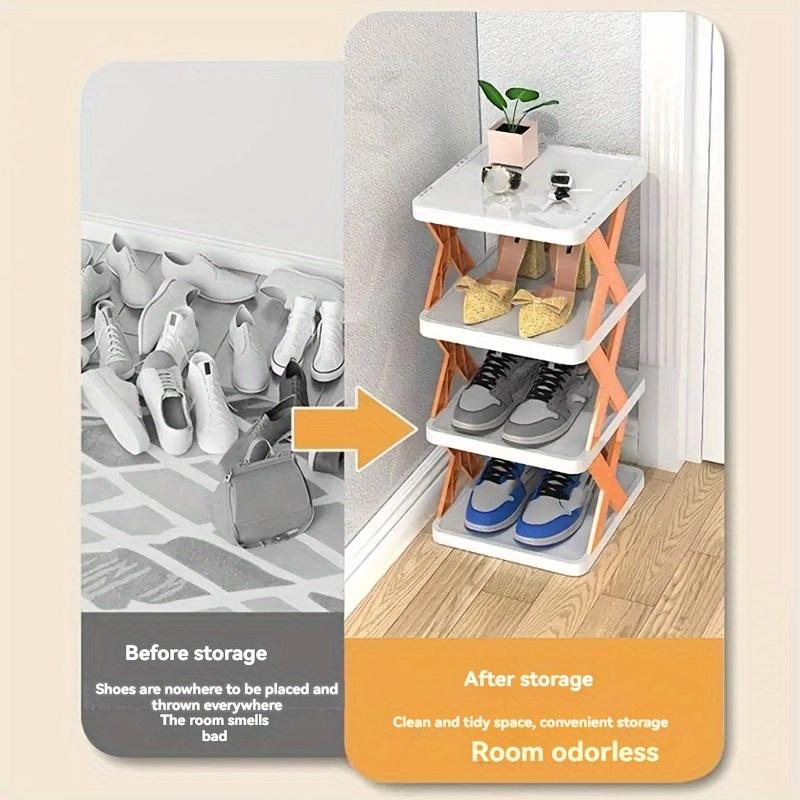 High Quality1pc Space-Saving Multi-Tier Shoe Rack Organizer, Plastic Shoe Storage Shelf, Narrow Doorway Shoe Cabinet for Home, Dormitory Use