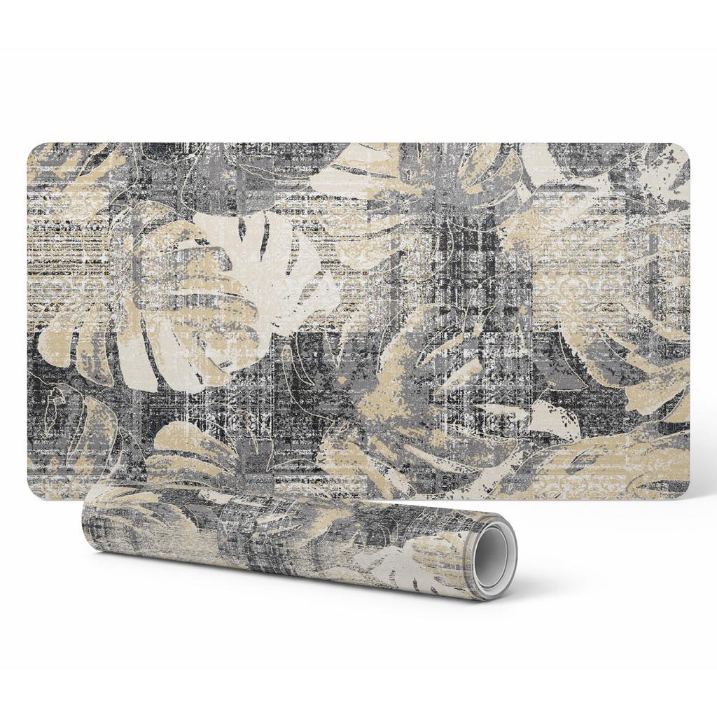 Decorative Desk Mat for Work and Study Retro Vintage Leaves 100x50 Cm