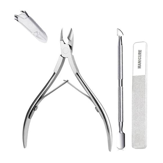 Cuticle treatment nail nipper cuticle nipper stainless steel nipper nail clipper with cuticle pusher manicure pedicure & cuticle tool cuticle