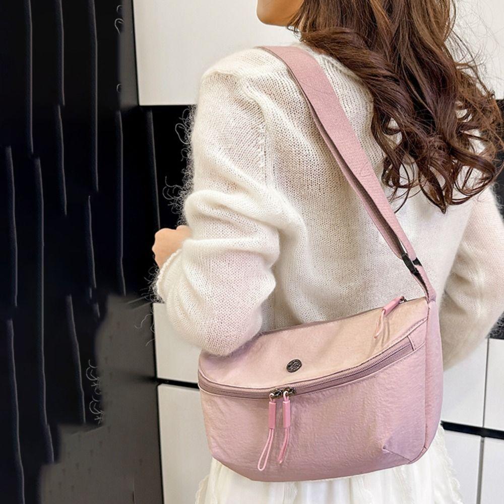 Large Capacity Nylon Shoulder Bag Casual Dumpling Bag Fashion Oxford Cloth Crossbody Bag  Women