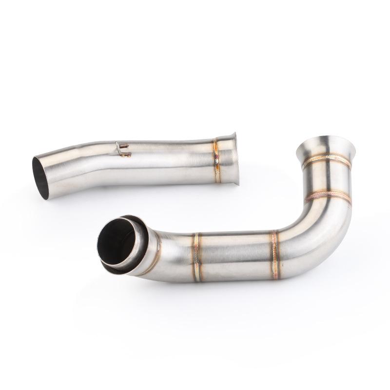 DUKE790 Titanium Mid-Section Exhaust Pipe with Back Pressure Chamber & 3-Way Catalytic Silencer