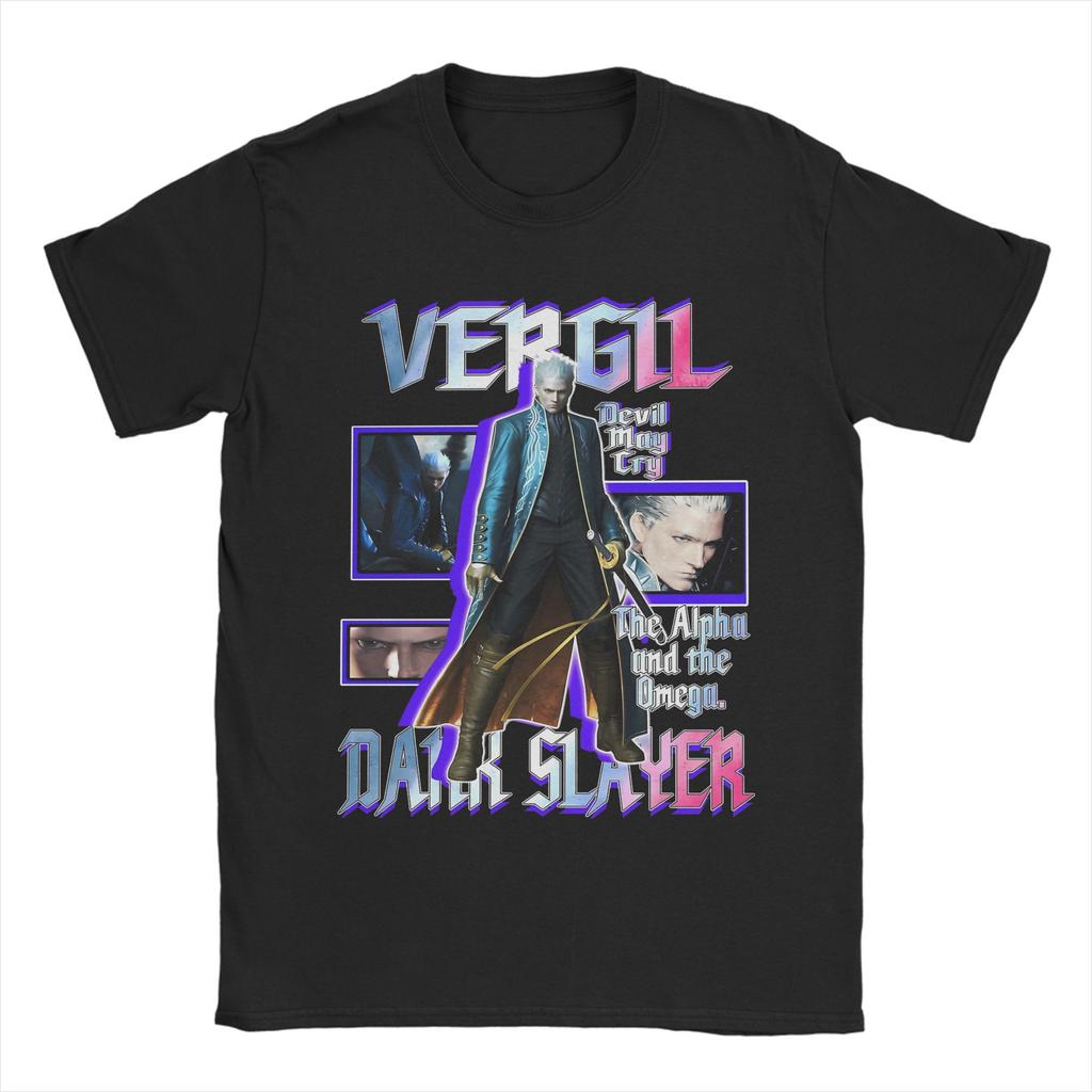 Virgil Devil May Cry DMC3 T Shirts for Men Cotton Vintage T-Shirts Round Collar  Tees Short Sleeve Clothing Gift