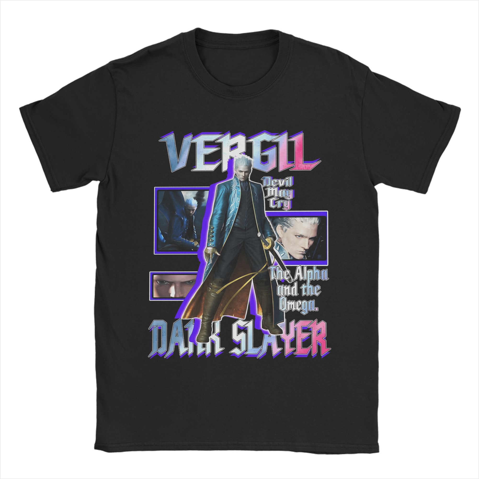 

Game DMC Vergil Devil May Cry Men T Shirts Humor Tees Short Sleeve Crew Neck T-Shirt Cotton Summer Tops 5XL різнокольоровий