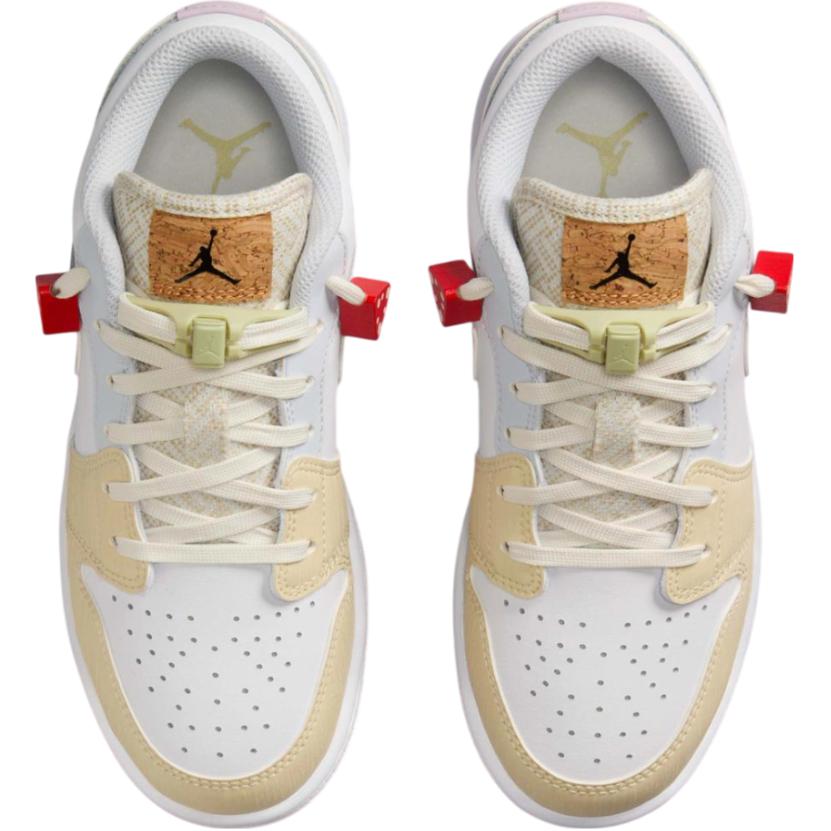 Air Jordan 1 Low GS Mushroom Kids Sneakers White Light-Khaki Doll IB8861-151