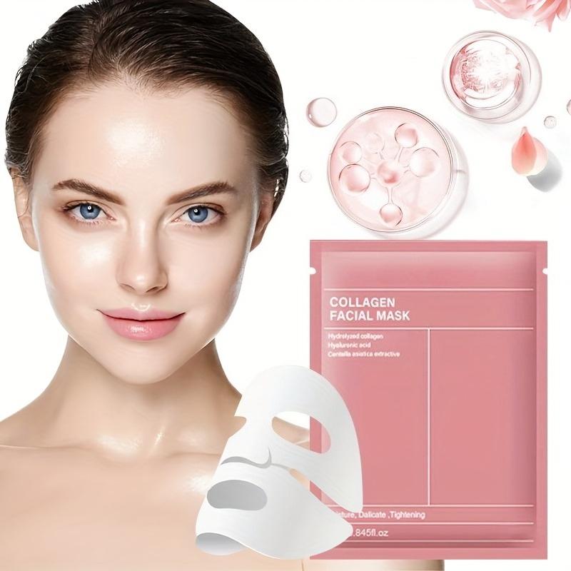 1/3/5pcs Collagen Face Mask, Deeply Moisturizes The Skin, Makes The Face More Moist, Soft, Bright, Rich In Collagen, Firm Skin