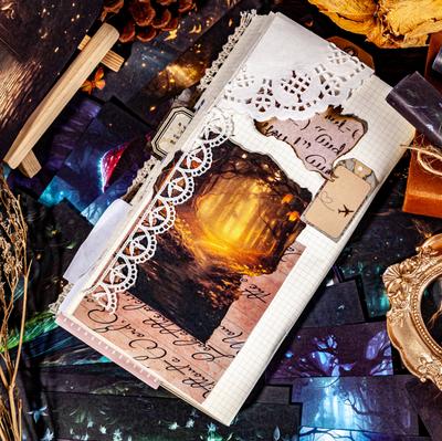 30pcs/Pack Retro Material Paper DIY Decorative Scrapbook Base Paper Firefly Forest Series Dreamscape Handbook Collage Paper
