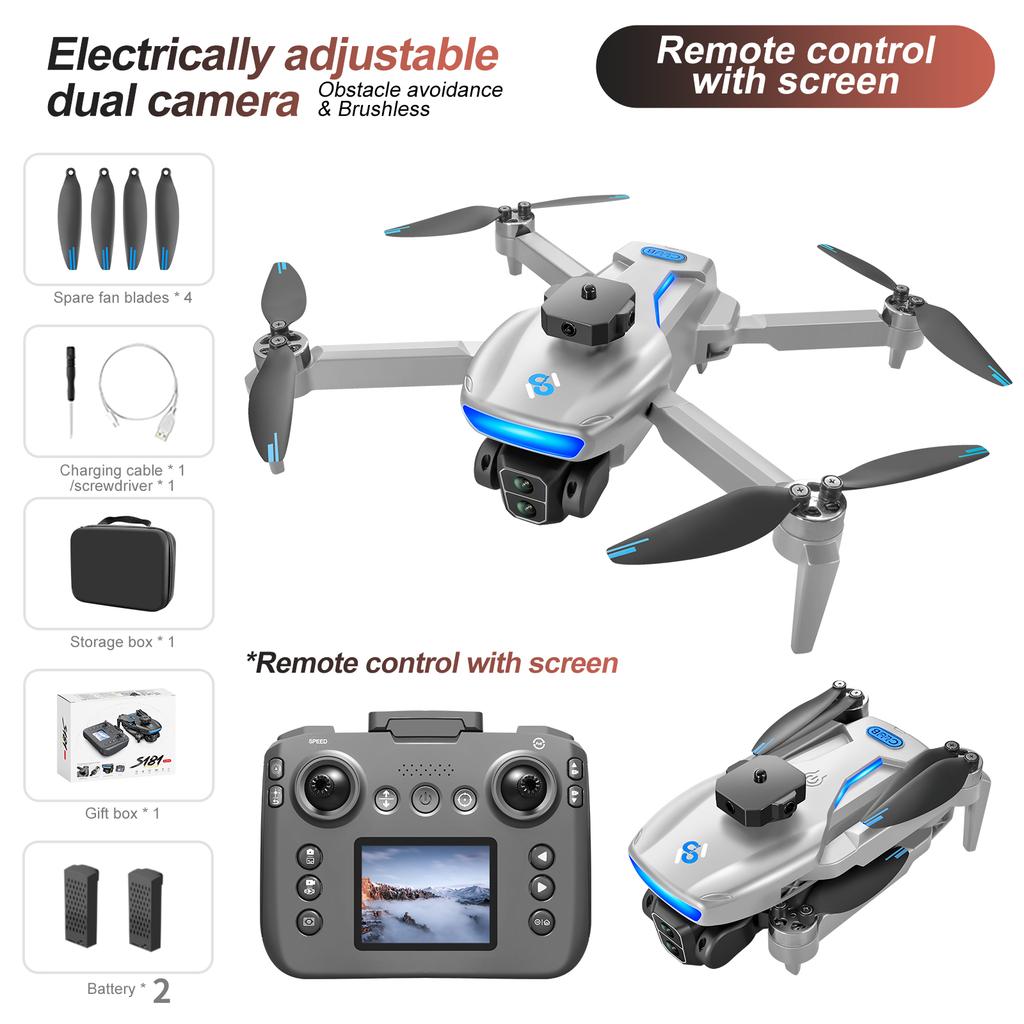 2025 New S181 Drone  4K HD Camera Screen Controlled Brushless Obstacle Avoidance RC helicopter Foldable Quadcopter Dron RC Toy