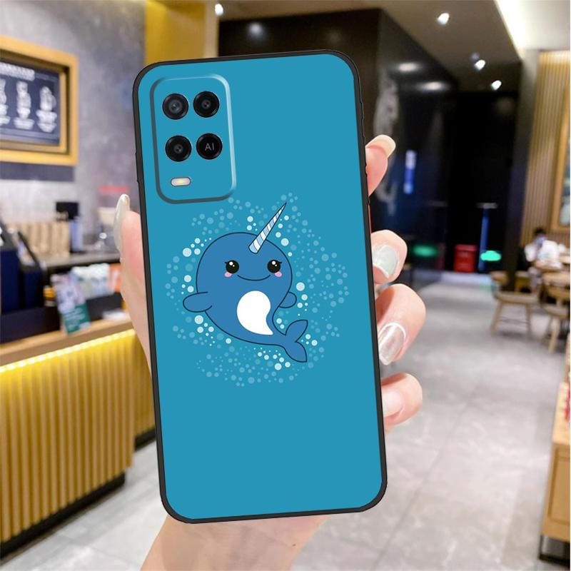 Cute Sea Narwhal Quotes Case For Oppo A74 A54 A94 A78 A98 A18 A60 A80 A40 A38 A58 A96 A76 A16 A15 A17 A57 A77 A5 Pro