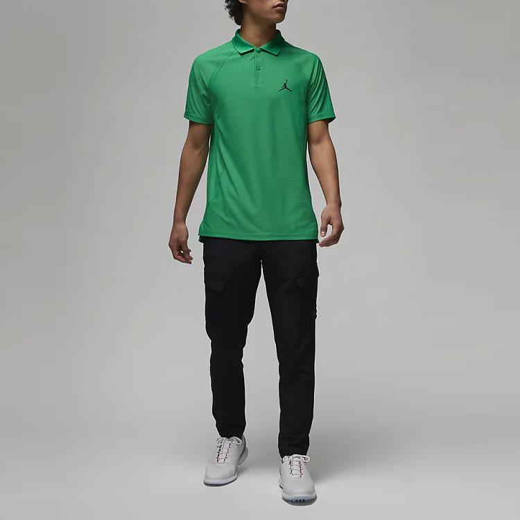 Jordan Solid Color Logo Print Pullover Short Sleeve Polo Shirt Men Tops Green DZ0550-310