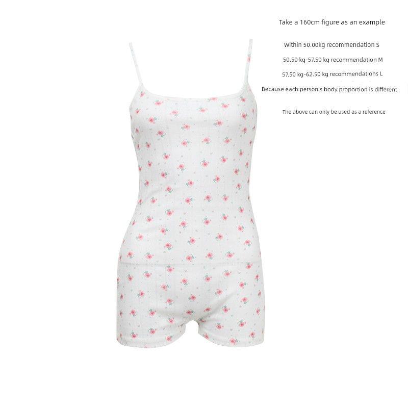 

Slim-Fit Bare Back Small Floral Homewear Suspenders White L