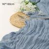 Boho Gauze Table Runner Crinkled Cheesecloth Reusable 14ft Long for Holiday Gathering Rustic Wedding Decor