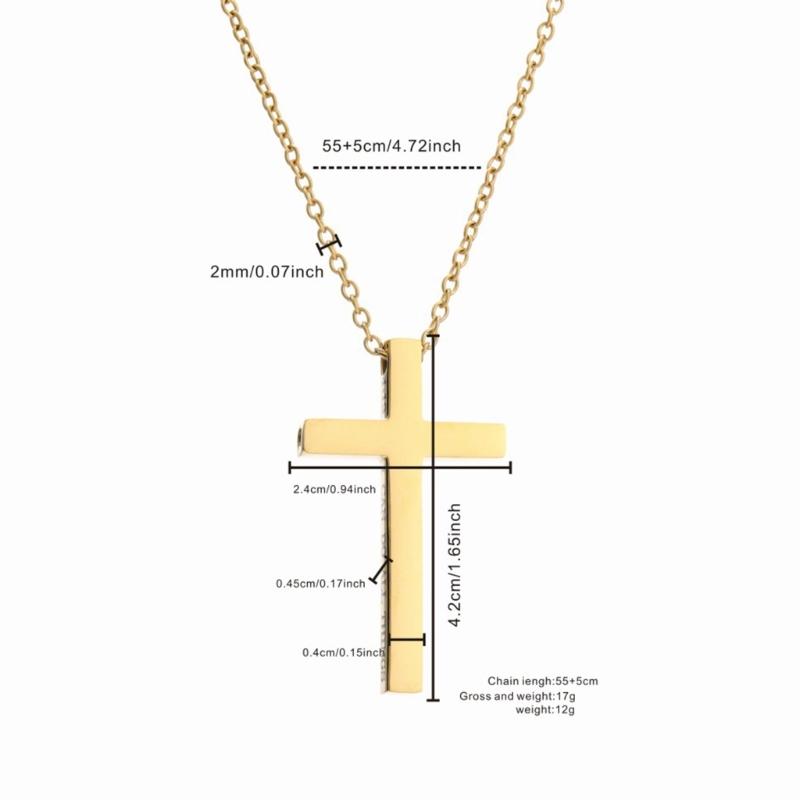 3pcs Adjustable Chain Pendant Necklace Stainless Steel Necklaces For Christian Faith And Mindfulness