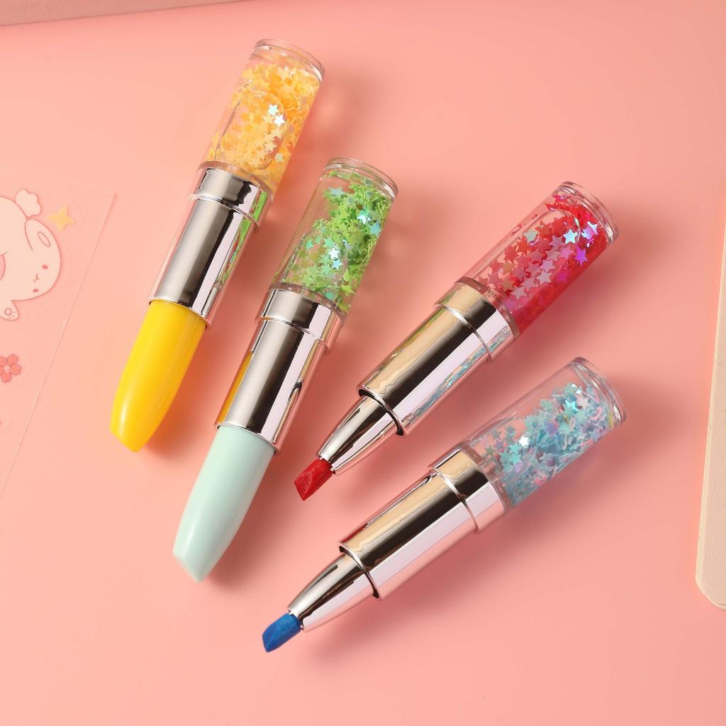 5 Pcs Highlighters Set Highlighter Markers Lipstick Shape Highlighter Pen Bible Marker Pen for Learning and Working