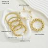 6Pcs/Set Fashion Gold Color CCB Bead Bracelets Vintage Imitate Geometric Bracelet For Women Daily Wear Jewelry