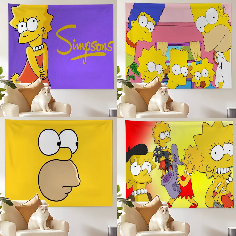 Funny SSimpson Tapestry Wall Hanging Tapestry Art Deco Blanket Curtain Hanging At Home Bedroom Living Room Decor