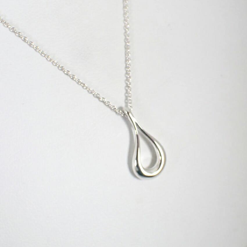 [Used] TIFFANY/Tiffany 925 Open Teardrop Pendant/Necklace/j88-4