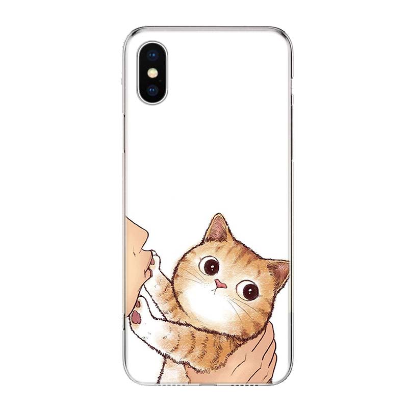 Kiss My Lovely Cat Kitten For iPhone 17 Air 16 15 14 Plus 13 Mini 12 11 Pro Max Phone Case 16E 7 Print 8 SE Fundas Cover Soft Co