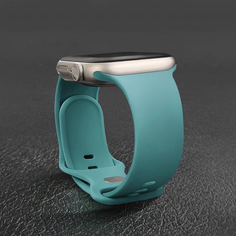 Sport Silicone Strap For Apple Watch Bands 44mm 46mm 42mm 45mm 41mm 49 40mm Correa Bracelet iWatch series 10 11 9 8 7 ultra 3 SE