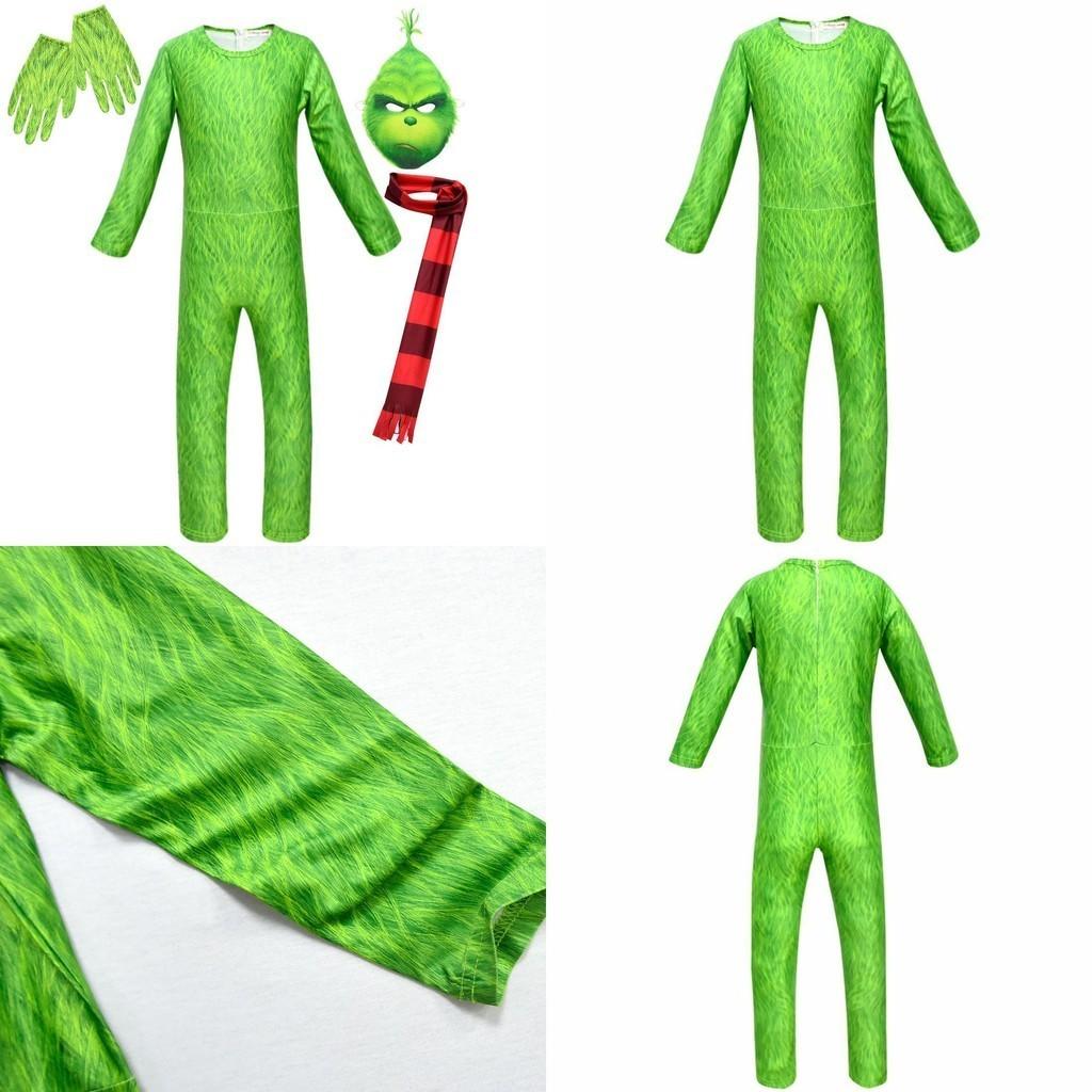 Eye-catching Grinch Cosplay Costume For Kids Perfect For Halloween Parties!