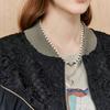 MAXZA Lace Color Block String Zip Up Jumper Zd05qj007on