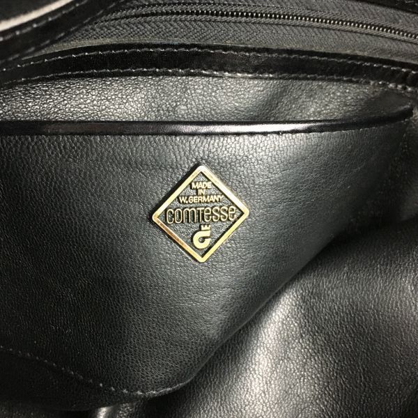 Hergestellt in Westdeutschland Vintage COMTESSE Zweite Clutch Schwarz(GEBRAUCHT)