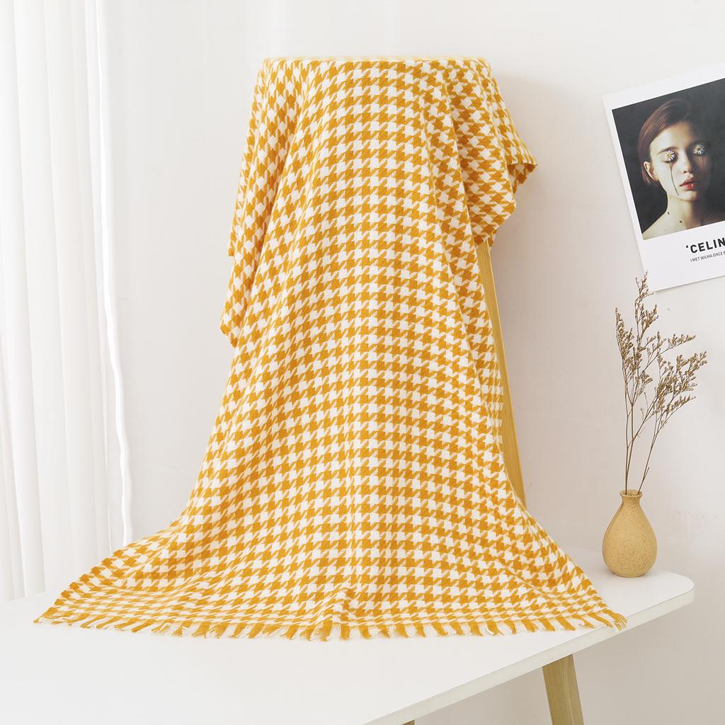 Autumn And Winter New Scarf Women'S Thickened Imitation Cashmere Versatile Student Friendly Shawl Long Checkered Scarf