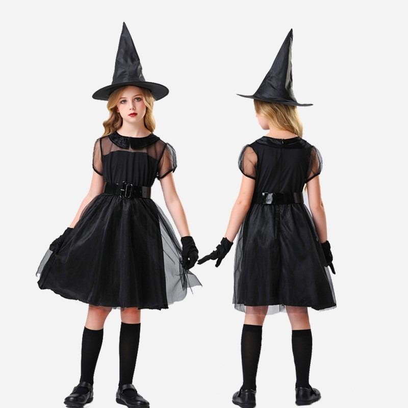 Halloween Vampire Adult Kids Black Dress Witch Witch Play Parent-Child Masquerade