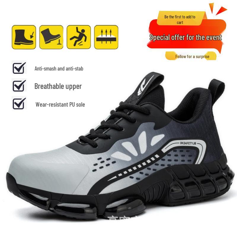 Męskie buty robocze ochronne Four Seasons: Odporny na zgniecenia, Odporny na przebicia, Wodoodporny, Lekki, Antypoślizgowy.
