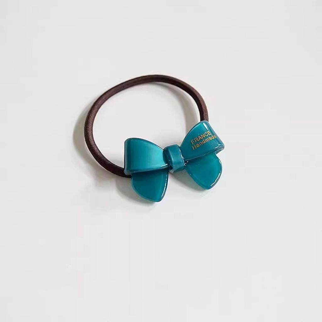 Gold Label Acetate Bow Simple Basic Rubber Band Head Rope Female Rubber Band Elastic Durable Hair Rope Versatile Hair Ring