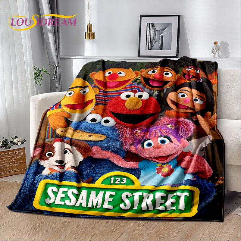 TV Sesame Street Cute Cartoon Soft Plush Blanket,Flannel Blanket Throw Blanket for Living Room Bedroom Bed Sofa Picnic Cover Kid