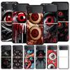 Spooky Scary Red Eye Hard PC Phone Case For Samsung Galaxy Z Flip 7 6 5 4 Black Cover For Galaxy Z Flip 3 Foldable Shell Fundas