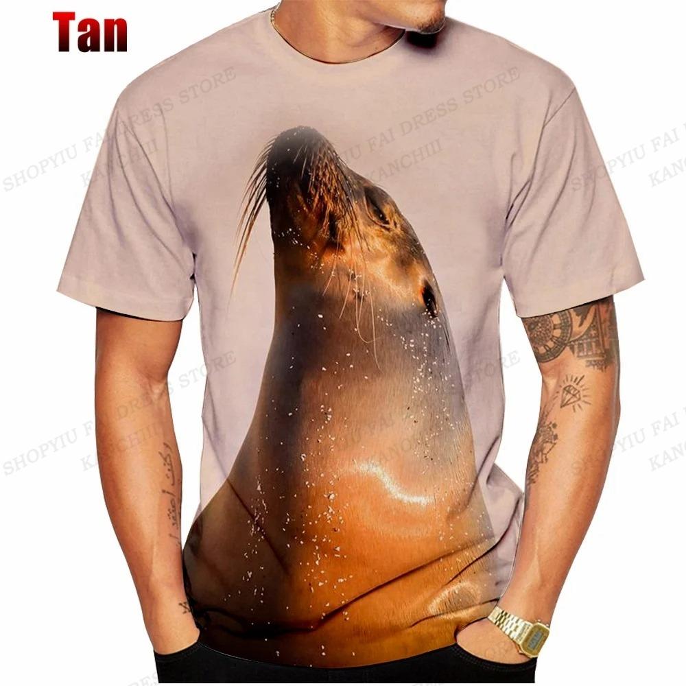 Xr-03 Heren T-shirt Dier Zeehond 3D Print T-shirt Heren Dames Mode T-shirt Kinderen Tops T-shirts Beer Tops Anime Cartoon T-shirt Kinderen 5XL