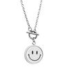 Trendy Rotating Smiley Face Pendant Necklace for Men & Women - Mood Expression Hip Hop Sweater Chain