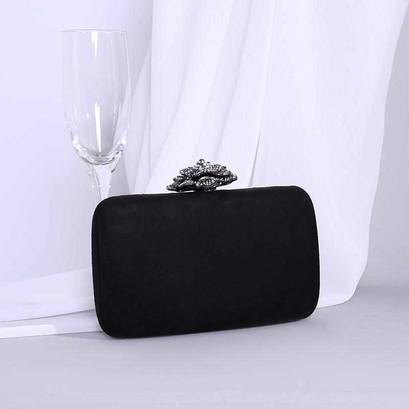 Small Square Evening Bag With Velvet Fabric And Cording Lining For Cocktail Parties