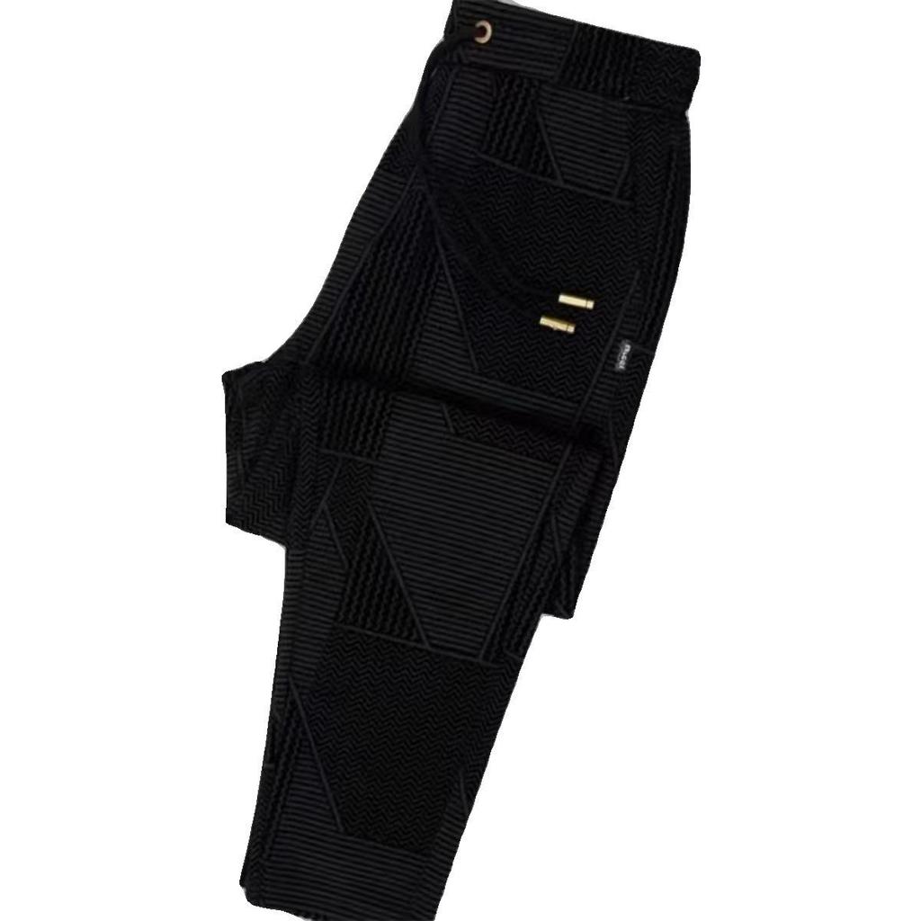 [Casual Pants] Autumn Versatile Fashion Tight Waist Trousers Business Straight Light Luxury Casual Spring and Autumn Men's Fashion Jacquard