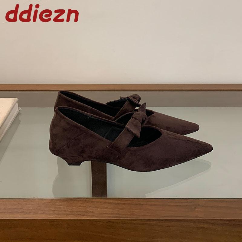 Fashion Fashion Low Heel Footwear Pointed Toe Ladies Pumps Shoes Female Slides Shallow Elegant Women Heeled Slip On Shoes