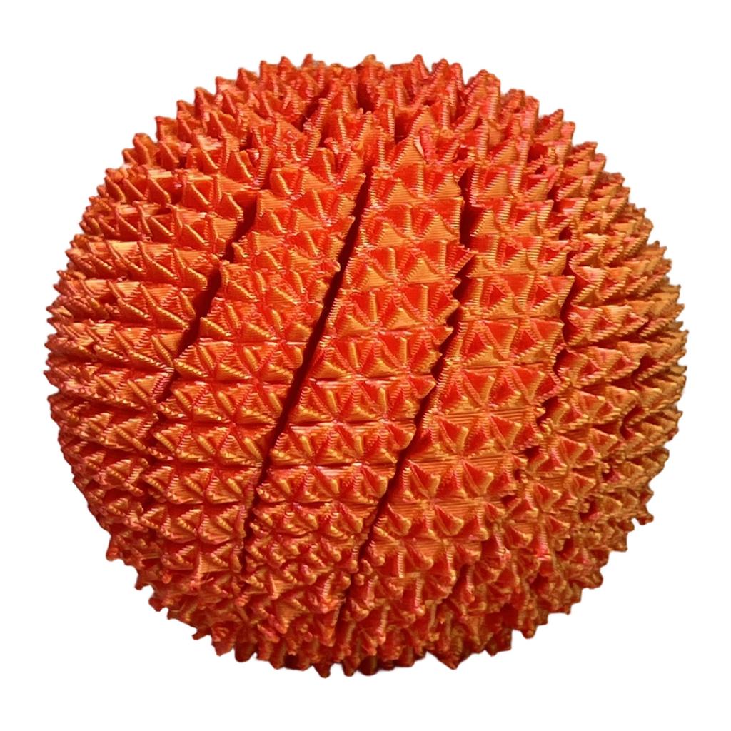 3D Printed Spiked Twist Stress Relief Ball Durable Soft Flexible Texture for Hand Therapy and Sensory Stimulation