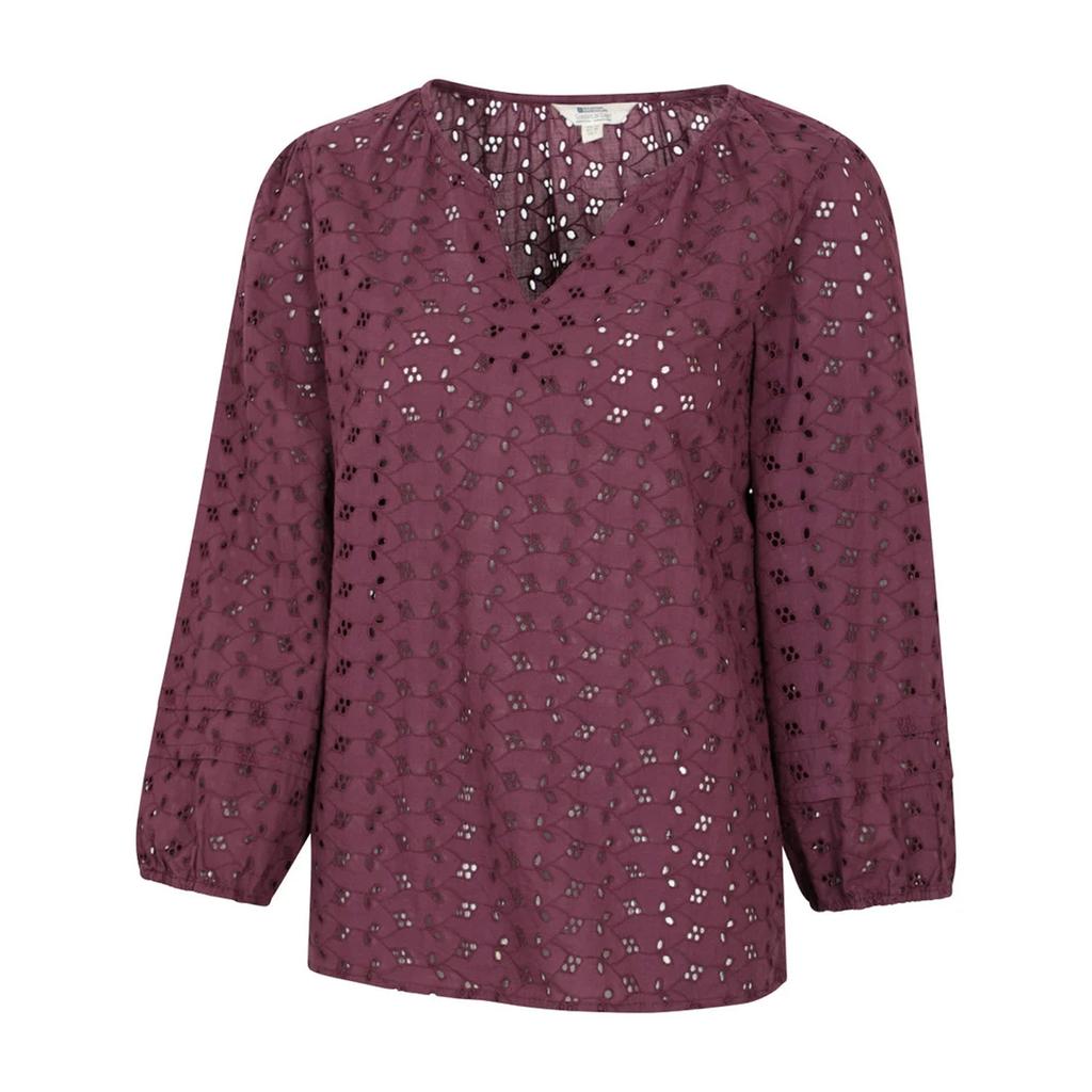 Mountain Warehouse Womens/Ladies Broderie Lightweight 3/4 Sleeve Casual Shirt