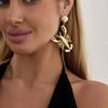 SHIXIN Bohemian Creative Metal Large Lobster Pendant Earrings for Women Vintage Punk Geometry Gold Color Piercing Ear Jewelry