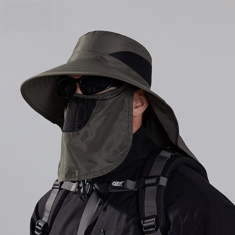 Outdoor Sun Protection Fisherman Hat With Large Brim For Men And Hiking Enthusiasts