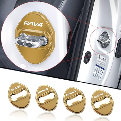 For RAV4 Accessories, Door Lock Cover, Love For RAV4 Custom Sticker Interior Parts, Stainless Steel Door Lock Striker Cover, High Quality Mirror