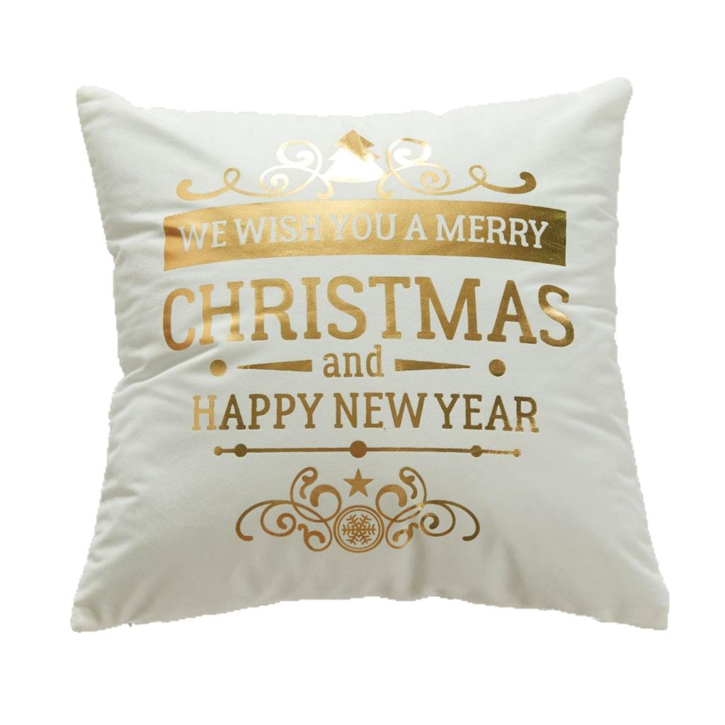 Christmas Atmosphere Bronzing Craftsmanship Festive Feel Pillow Cover Fabric Soft and Comfortable Home Sofa Pillow Bedside Cushion