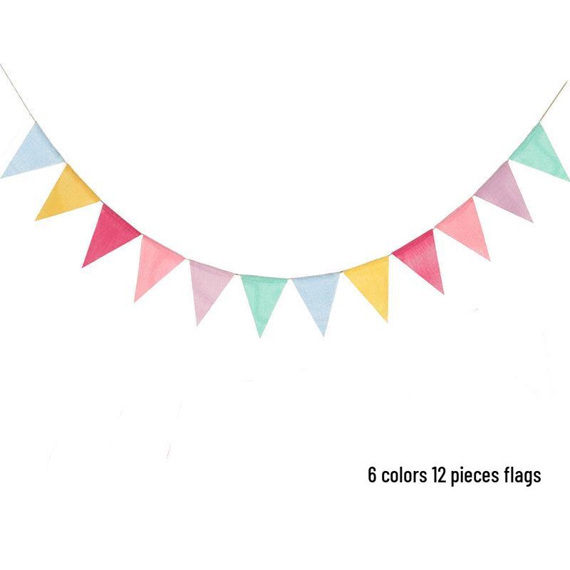 

Красочный флажок из имитации льна для декора на день рождения, вечеринку, Рождество, свадьбу 1 string, 12 pieces per pack